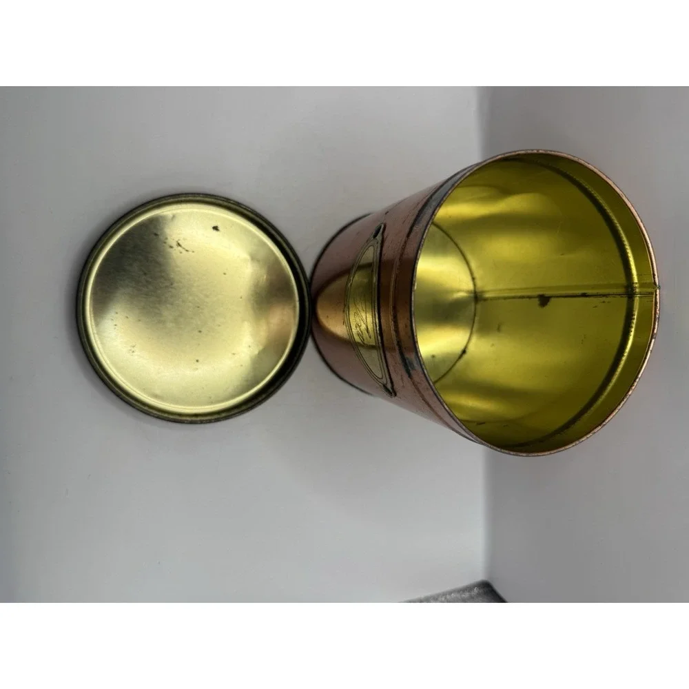 Copper Metal Cylinder Coffee Tea Sugar Flour Canister Set, With Lids, 4Piece MCM